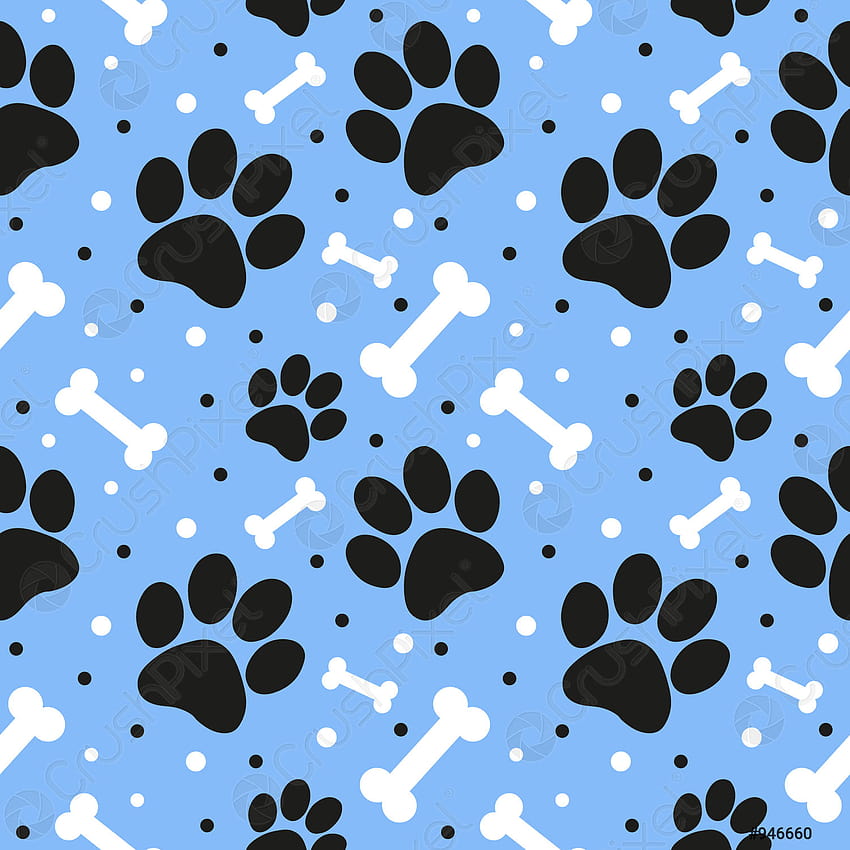Seamless cute paw pattern, endless backgrounds for , cover, card, dog print HD phone wallpaper