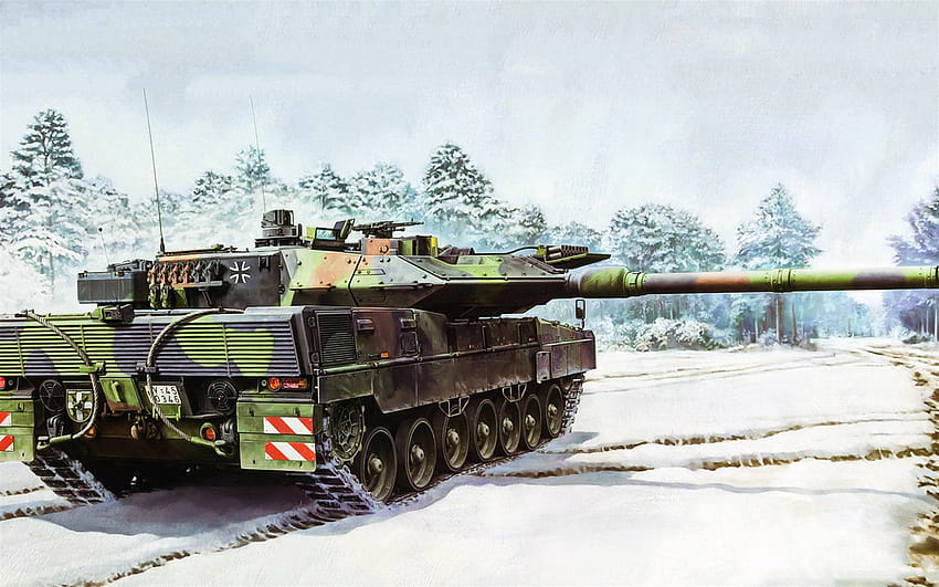 Leopard 2А7, deutscher Kampfpanzer, Bundeswehr, Rheinmetall Rh, Leopard 2a7 HD-Hintergrundbild