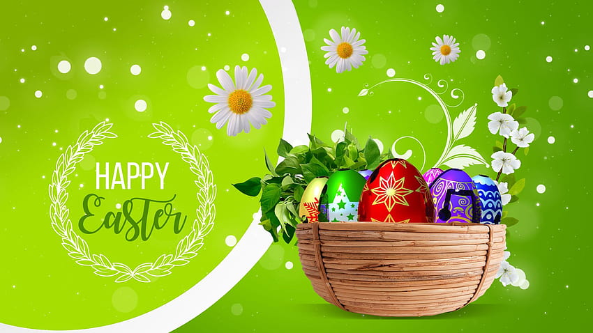 Joyeuses Pâques, carte de voeux de Pâques, Pâques, oeuf de Pâques, salutations de Pâques Fond d'écran HD