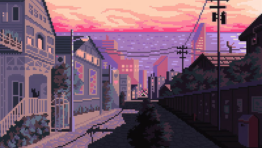 1360x768 Late Afternoon Pixel Art Laptop , Backgrounds, and, pixel pc HD wallpaper