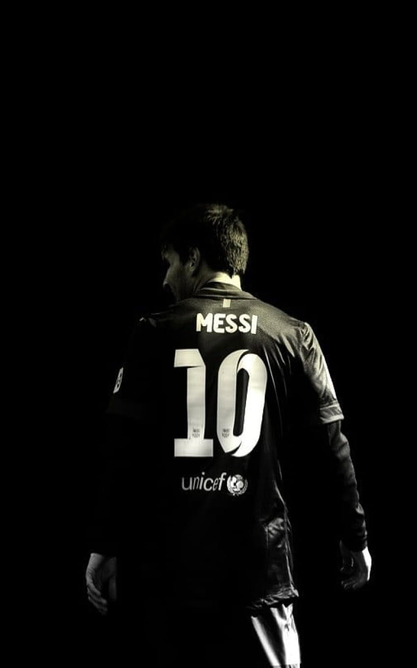 Lionel Messi, Copy Space, czarne tła • For You For & Mobile, estetyka Messiego Tapeta na telefon HD