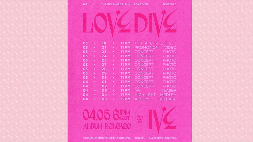 IVE, 'Love Dive' '러브 다이브' 스케줄 포스터 & 홍보 영상 공개 HD 월페이퍼