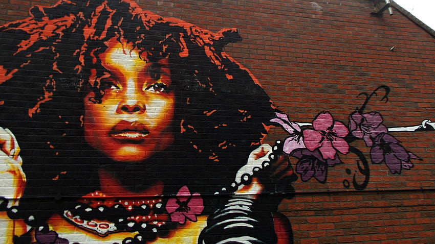 2560x1440 Erykah Badu, Singer, Hip Hop, Neo Soul, Street Art, Wall HD wallpaper