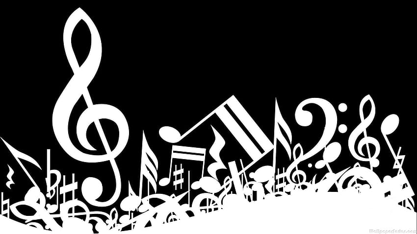Black and White Treble Clef Musical Notes, g clef HD wallpaper