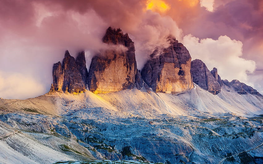 Daily : Three Peaks, Dolomites, Italy, dolomites italy HD wallpaper