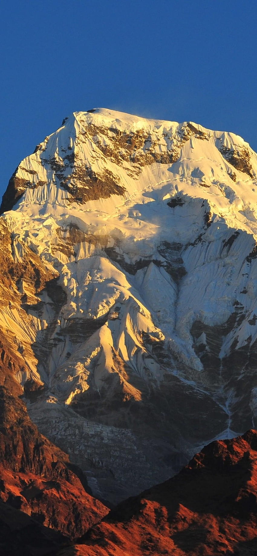 1242x2688 Macizo de Annapurna Cordillera Nepal Iphone XS, montañas del macizo de Annapurna fondo de pantalla del teléfono