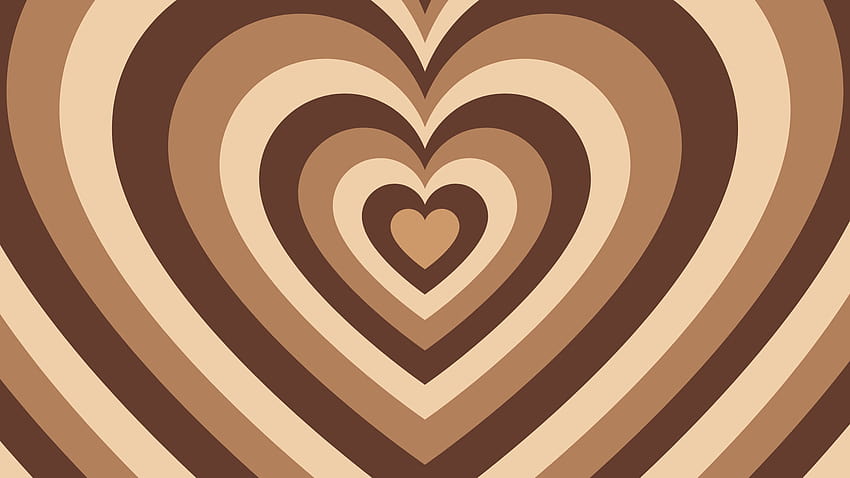 Heart Brown Aesthetic Laptop, estética de corazones marrones fondo de pantalla