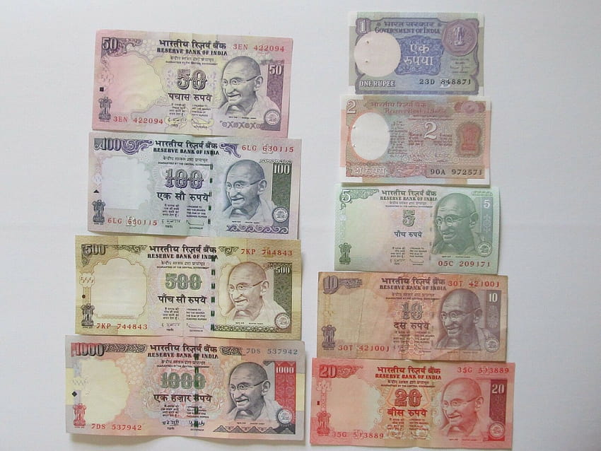 Rupia indyjska Waluta Pieniądz papierowy Banknot 1, indyjskie pieniądze Tapeta HD