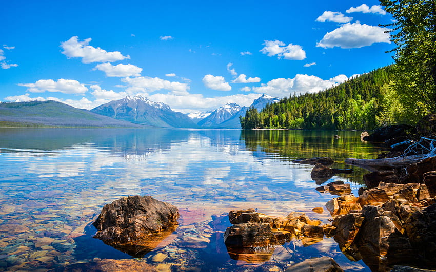 Lake At Glacier National Park Montana United States Of America Ultra ...