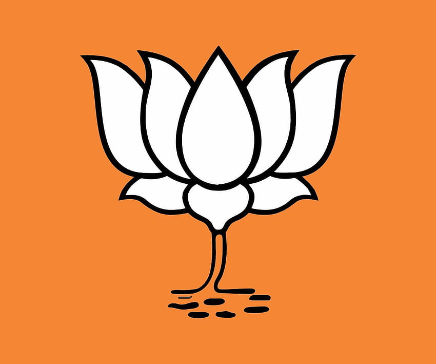BJP Kamal / Lotus Symbol, bandeira bjp fundo preto papel de parede HD