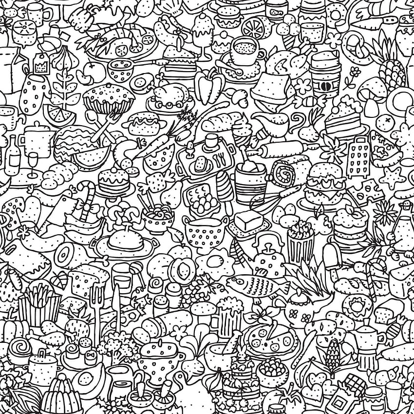 Food Doodle, food pattern HD phone wallpaper
