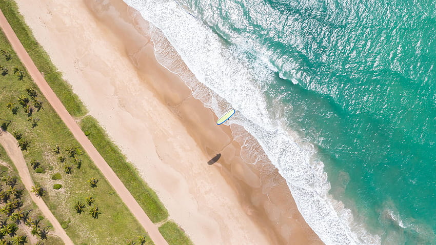 изглед от въздуха на морския бряг през деня Mac, изглед от въздуха на морския бряг HD тапет