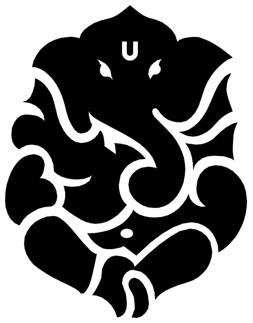 Ganesha Shiva Om Symbol Hinduism, ganpati, logo, monochrome png | PNGEgg