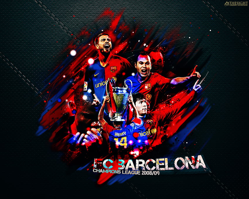 FC Barcelona CL Vencedor de 2008/09, liga dos campeões de barcelona papel de parede HD