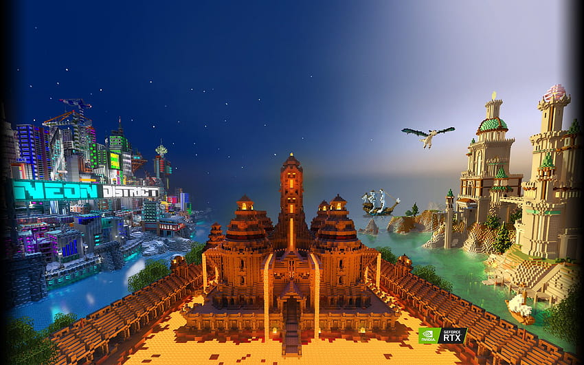 Minecraft with GEFORCE RTX, minecraft rtx HD wallpaper