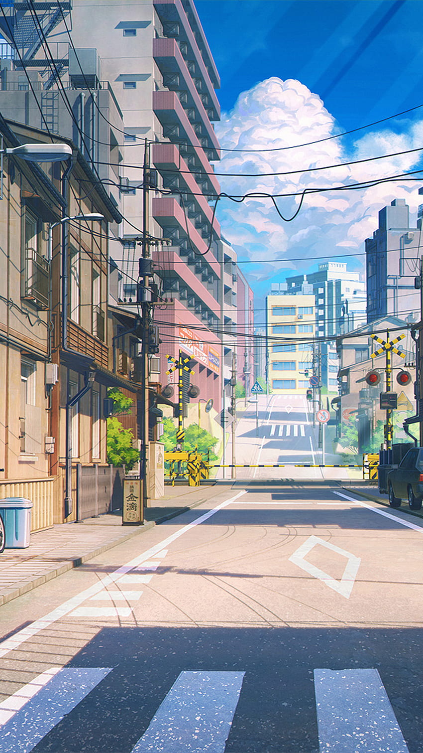 Anime City Phone HD phone wallpaper