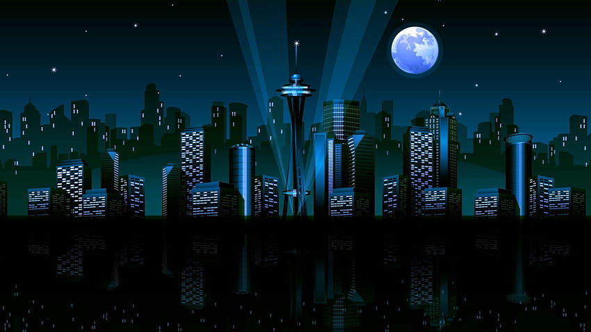 Numa Vector City Vida nocturna por Charlie fondo de pantalla