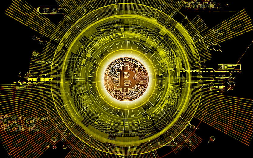 Bitcoin, digitaler Hintergrund, Kryptowährung, Symbol, elektronisches Geld, Finanzen, Goldmünze, hoch, digitale Währung HD-Hintergrundbild