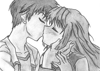 how to draw an anime kiss step 6  Kissing drawing Drawings Drawing people