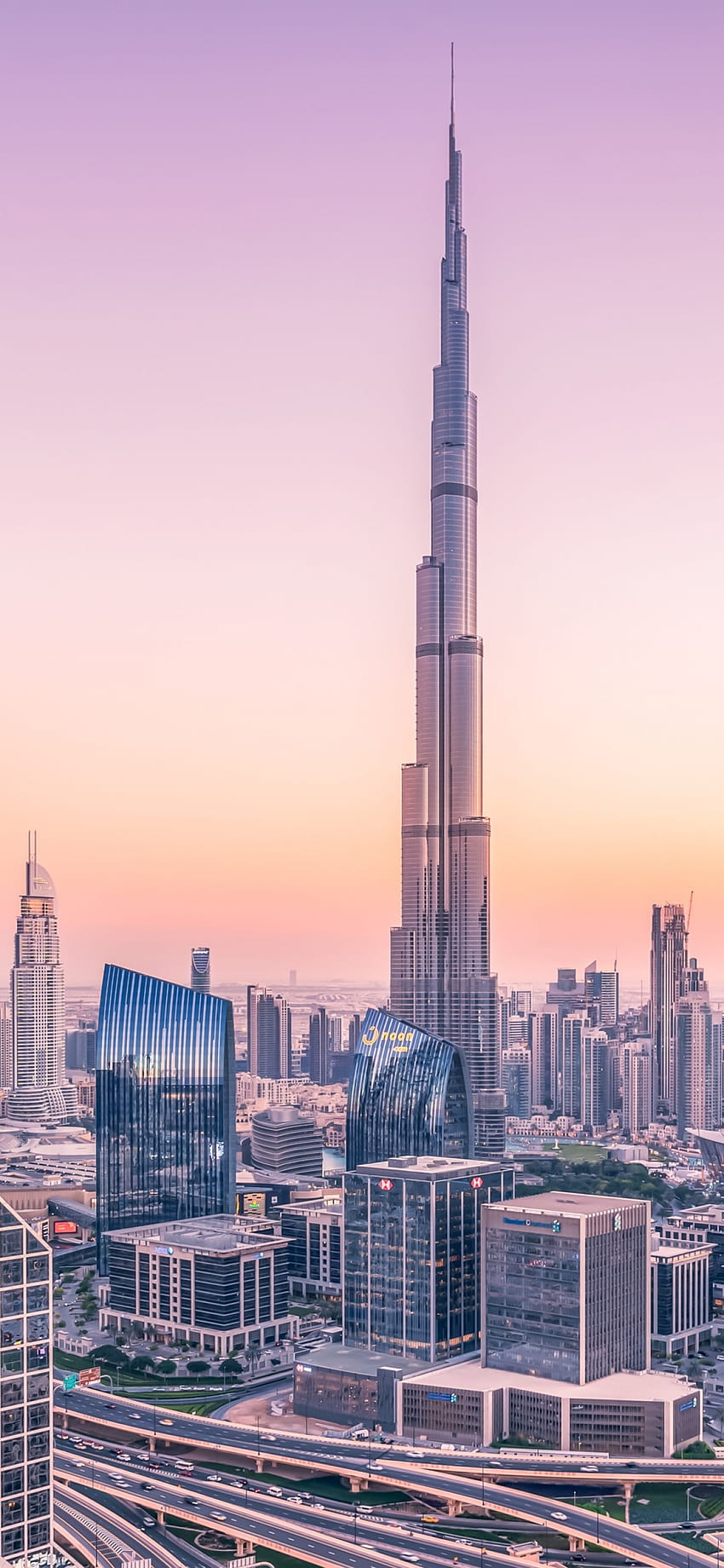 Burj Khalifa, Dubái, rascacielos, paisaje urbano, horizonte, mundo, dubai iphone 12 fondo de pantalla del teléfono