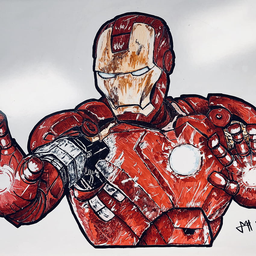 2048x2048 Iron Man Sketch Fan Art Ipad ...qwalls HD-Handy-Hintergrundbild