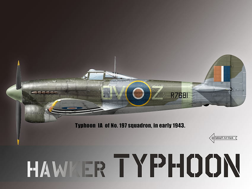 Typhoon Mk.IA autorstwa Thierry'ego Dekkera, hawker tajfun Tapeta HD
