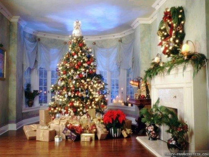 Victorian Christmas, christmas presents under tree HD wallpaper