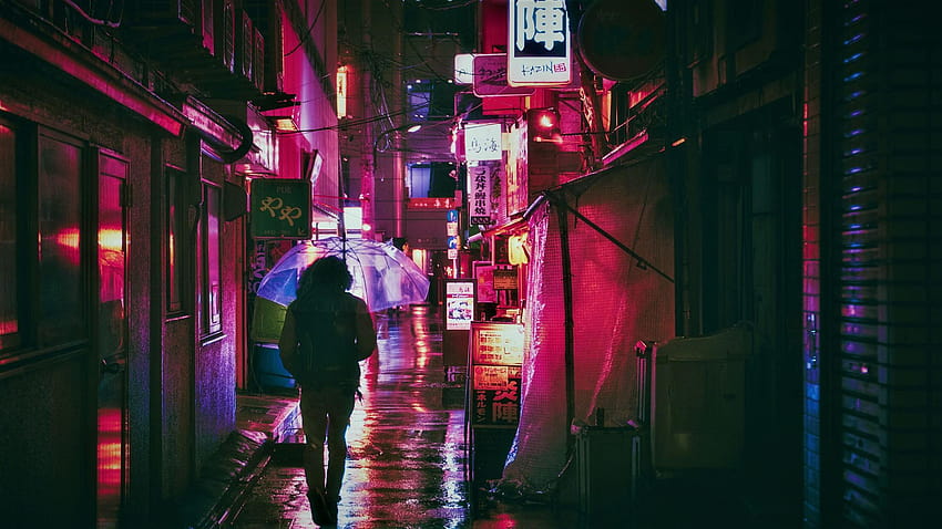 Mensch, Person, Licht, Fußgänger, Neon in der Größe angepasst von Ze Robot, Tokyo Neon HD-Hintergrundbild