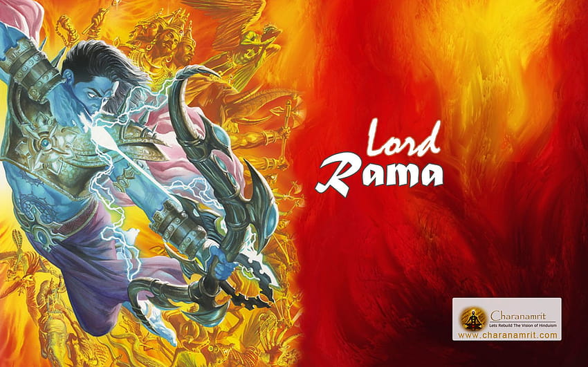 Dios Shri Ram enojado con estilo 3D para rama enojado fondo de pantalla
