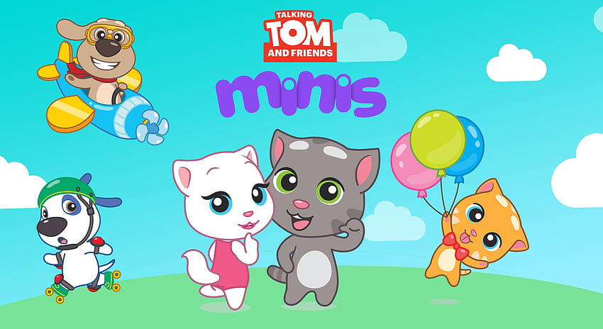 „Talking Tom and Friends Minis“, roter sprechender Tom und seine Freunde ansehen HD-Hintergrundbild