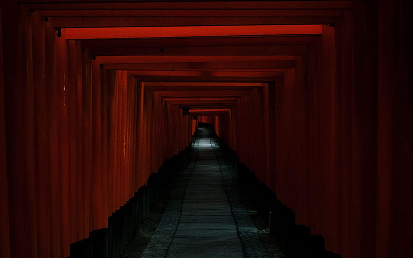 2560x1600 tunnel, passage, dark, red , red tunnel HD wallpaper