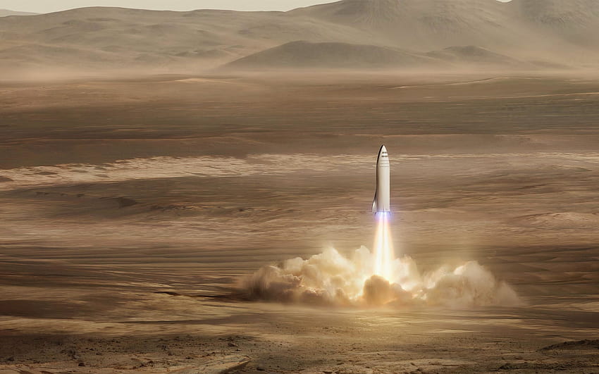 Spacex, Mars Mission, Big Rocket, Launch, Landscape, , Background, 4b25d8, rockets HD wallpaper