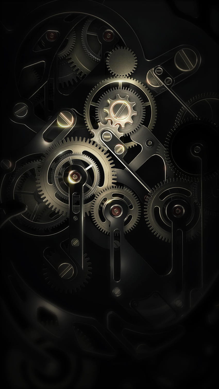 Gears In The Dark Mobile Pic Mch067920, mechanical mobile HD phone wallpaper