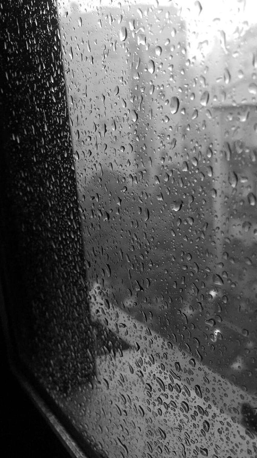 Okno pokryte kroplami deszczu. Tumblr z dźwiękiem Tapeta na telefon HD