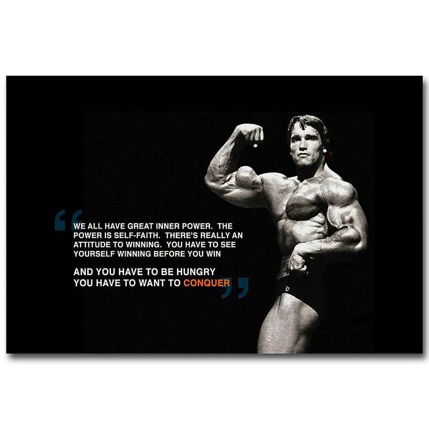 Arnold Schwarzenegger Culturismo Cita motivacional Arte Seda Póster Impresión Fitness Inspirador para la decoración de la pared de la habitación 31, citas de arnold fondo de pantalla del teléfono