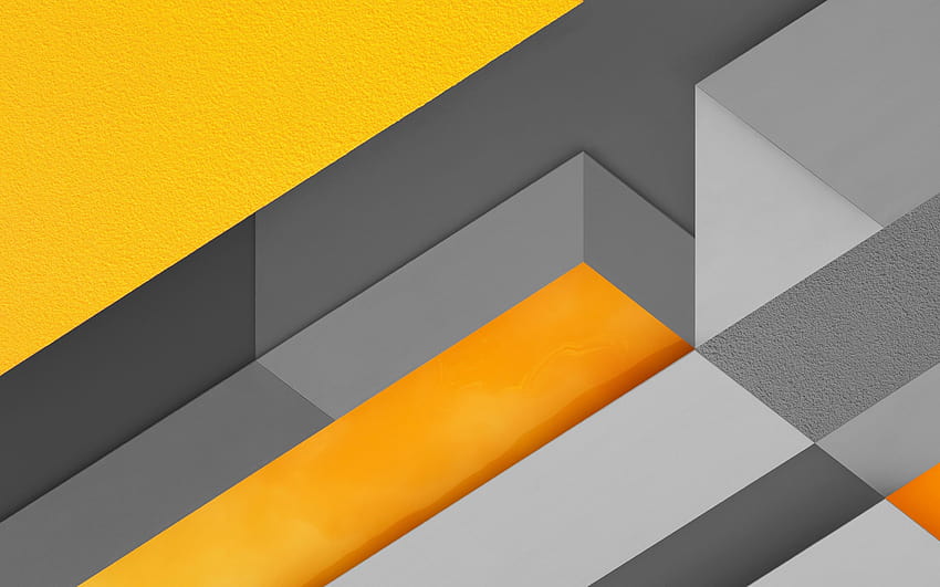 material design, yellow and gray, geometric shapes, lines, lollipop, geometry, creative, strips, yellow backgrounds, abstract art with resolution 2880x1800. High Quality HD wallpaper