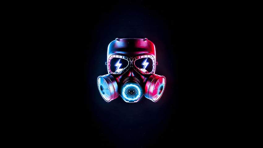 Neonowa maska ​​przeciwgazowa 53391, neonowa anonimowa Tapeta HD