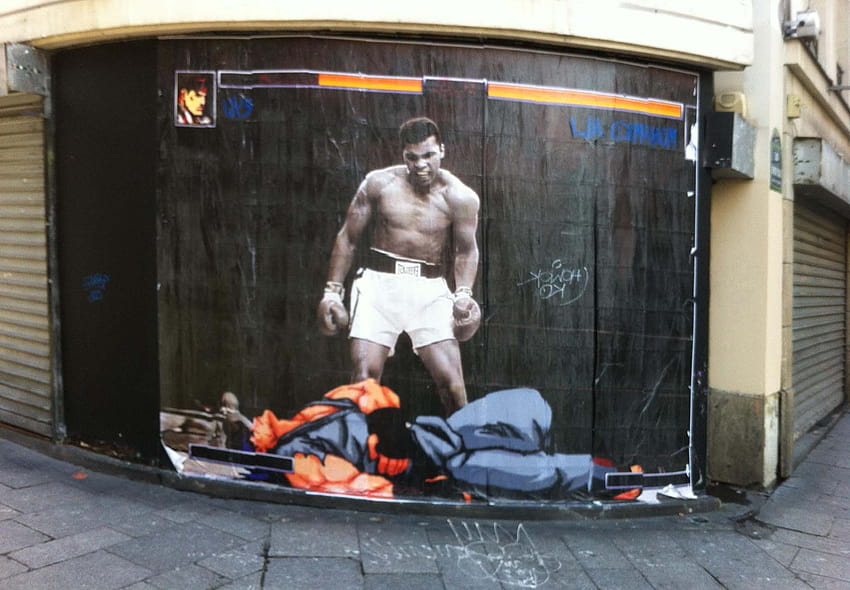 Street Fighter Fight Funny Graffiti Boxing Muhammad Ali Street Art Utopia Paris Video Games 유머 / 모바일 배경, mohamed ali anime HD 월페이퍼