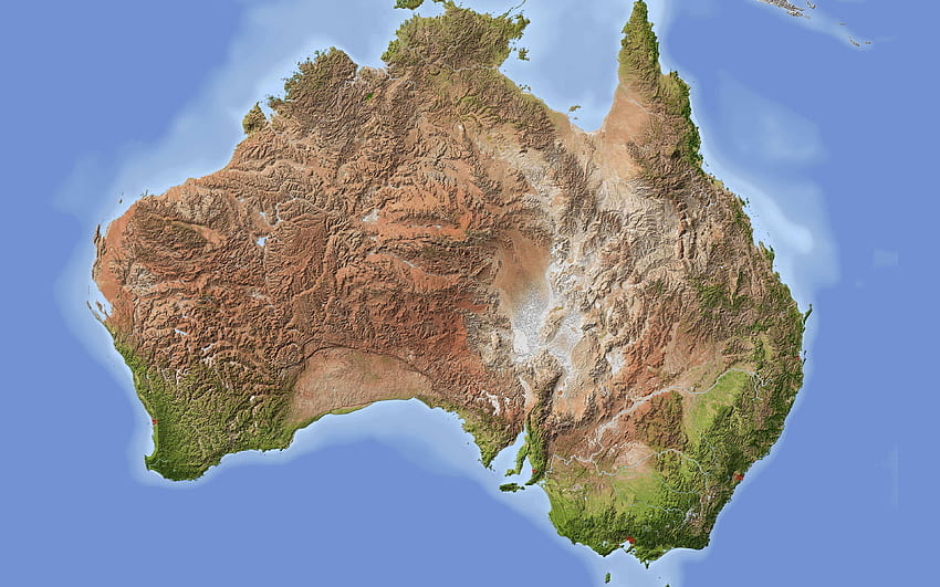 Карта на Австралия, география, континентална част, карта на Австралия HD тапет