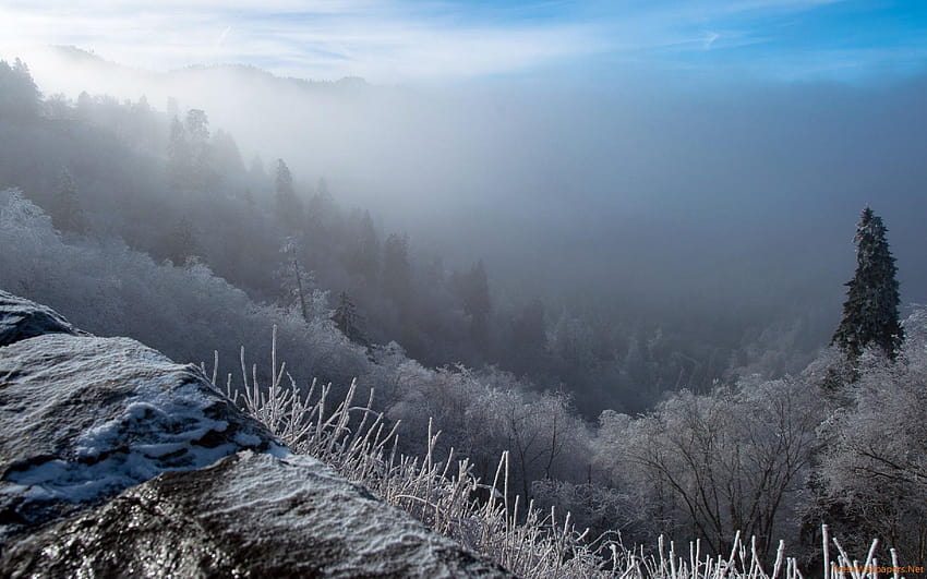 Smoky Mountains Winter HD wallpaper