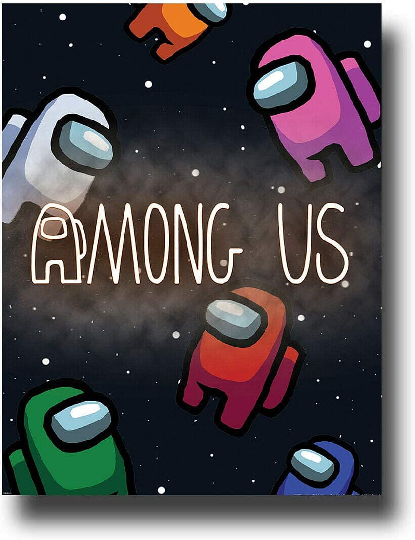 Wśród nas Space Poster Wall Art Abstrakcyjna gra wideo Crewmate Vote Impostor 11x14: plakaty i reprodukcje Tapeta na telefon HD