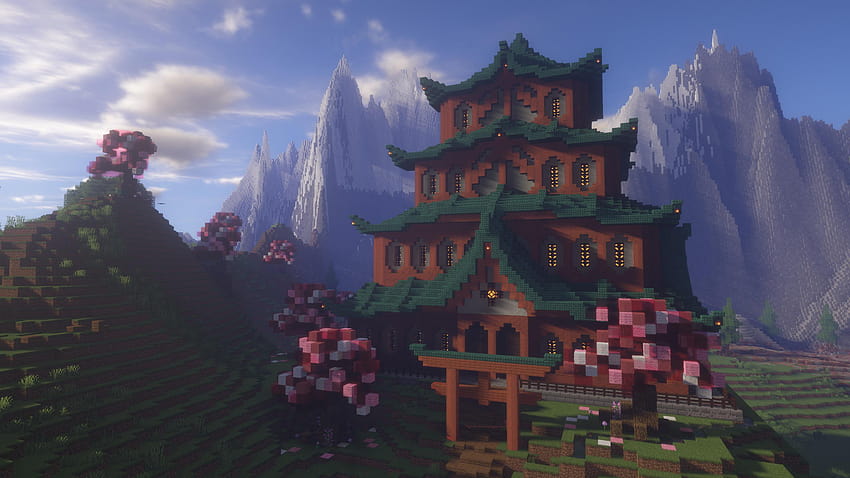 Endlich habe ich meinen von Bdouble0 inspirierten japanischen Build fertiggestellt. Gedanken? : r/ Minecraft, Minecraft Japan HD-Hintergrundbild