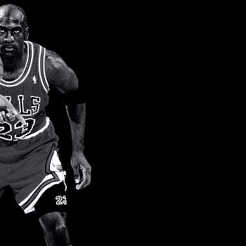 Download Basketball Michael Jordan With Black Jersey Wallpaper