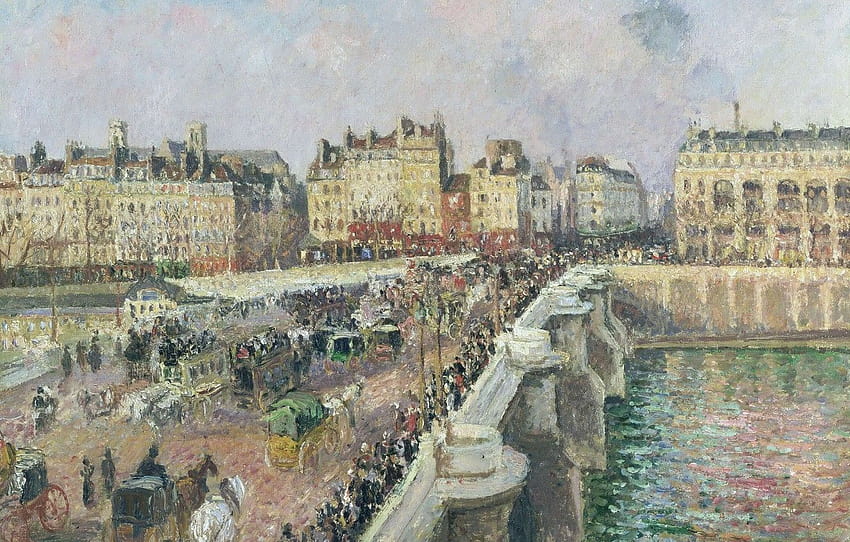 bridge, Paris, the urban landscape, Camille Pissarro, Pont HD wallpaper