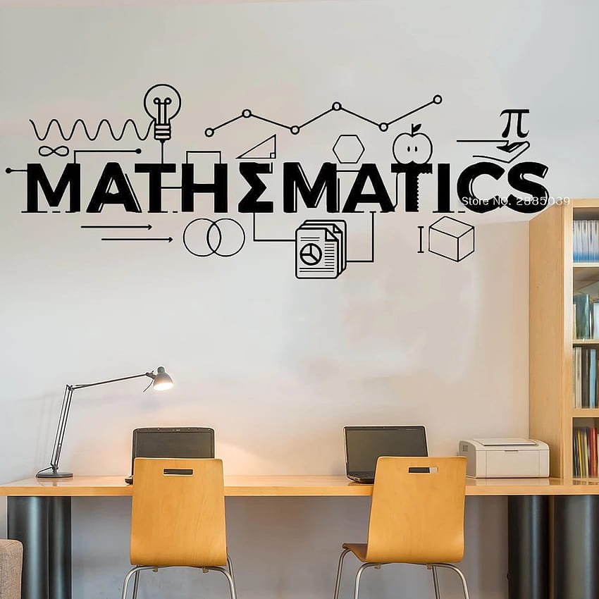 Mathematics Quote Sign Wall Decals Math Classroom Decor School Wall Vinyl Stickers Waterproof Home Study Room LC1407 HD phone wallpaper