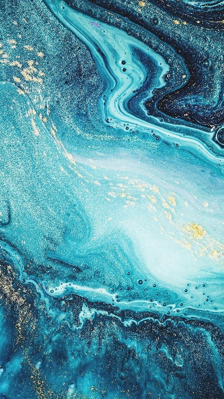 Blue and gold marble . Yw., blue marble HD phone wallpaper