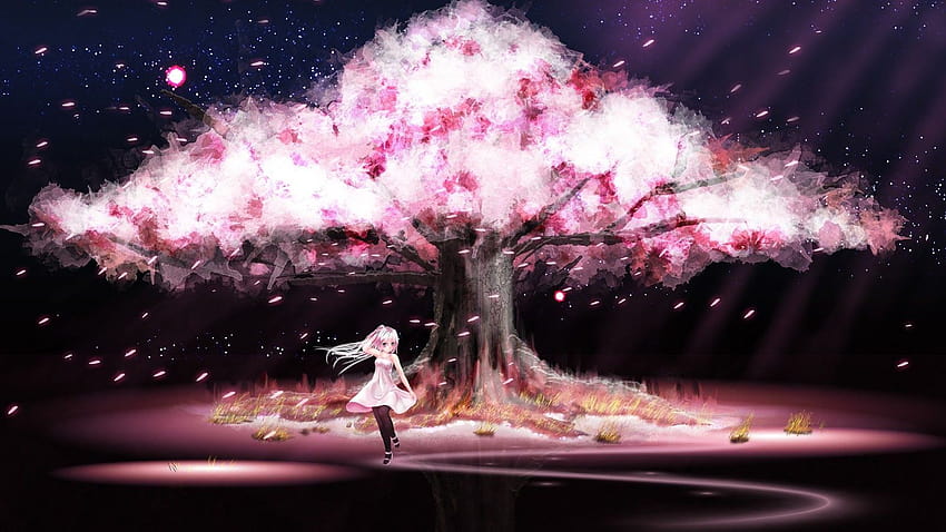 Pink Anime Group, pink anime city HD wallpaper