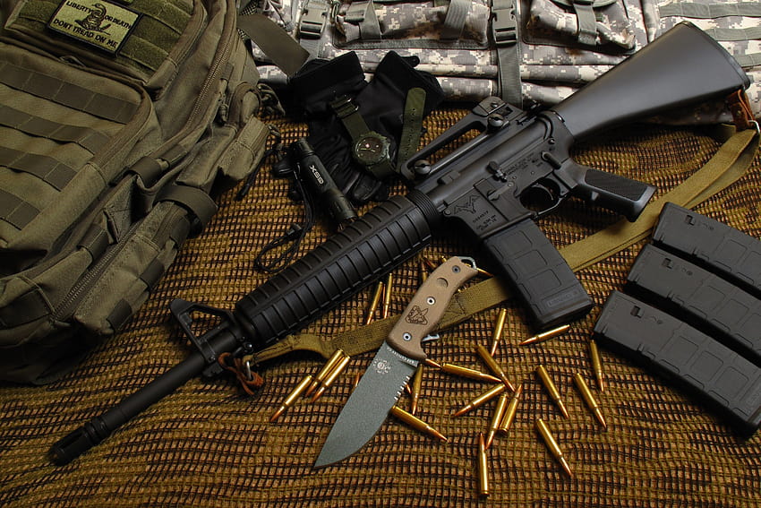M16 rifle, M16A1, M4A1, U.S. Army, bullets, ammunition HD wallpaper