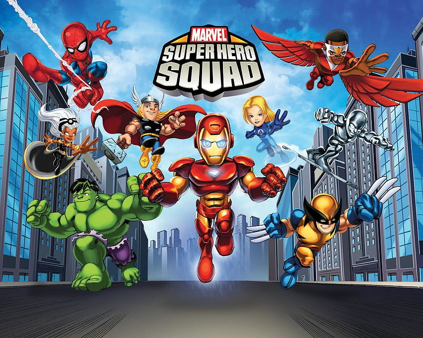 Grupo de desenhos animados da Marvel papel de parede HD