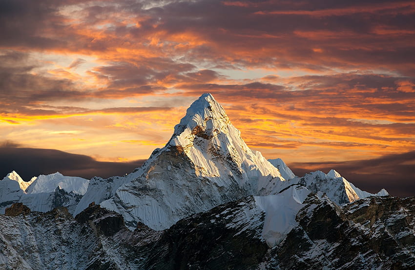 Everest, Nepal, Himalayas Nature mountain Snow Sunrises, nepal mountain HD wallpaper